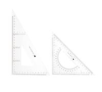 sourcing map 2piece Triangle Ruler Square Set 22cm 30/60 and 45/90 Degrees Measuring Tools for Classrooms Home Office, Transparent