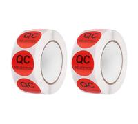 sourcing map 2Roll 1000Pcs QC Rejected Labels, 1 Inch Round Inventory Quality Control Stickers for Warehouse Management Organization Inspection, Red