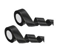 sourcing map 2Roll Satin Ribbon (40mm x 22m, Black) Double Golden Edge Fabric Ribbons - Elegant & Non-Fading, for Gift Wrapping Bows Making Floral Bouquets Wedding Party Decoration