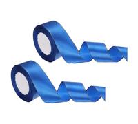 sourcing map 2Roll Satin Ribbon (40mm x 22m, Blue) Double Golden Edge Fabric Ribbons - Elegant & Non-Fading, for Gift Wrapping Bows Making Floral Bouquets Wedding Party Decoration