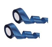 sourcing map 2Roll Satin Ribbon (40mm x 22m, Dark Blue) Double Golden Edge Fabric Ribbons - Elegant & Non-Fading, for Gift Wrapping Bows Making Floral Bouquets Wedding Party Decoration