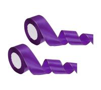 sourcing map 2Roll Satin Ribbon (40mm x 22m, Purple) Double Golden Edge Fabric Ribbons - Elegant & Non-Fading, for Gift Wrapping Bows Making Floral Bouquets Wedding Party Decoration