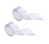 sourcing map 2Roll Satin Ribbon (40mm x 22m, White) Double Golden Edge Fabric Ribbons - Elegant & Non-Fading, for Gift Wrapping Bows Making Floral Bouquets Wedding Party Decoration