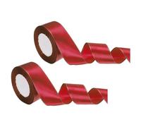 sourcing map 2Roll Satin Ribbon (40mm x 22m, Wine Red) Double Golden Edge Fabric Ribbons - Elegant & Non-Fading, for Gift Wrapping Bows Making Floral Bouquets Wedding Party Decoration