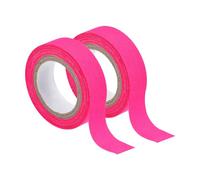 sourcing map 2Rolls Neon Gaffers Cloth Tape, 0.6 inch x 16.5 ft Glow in the Dark Tape Fluorescent Adhesive Black Light Tape for Party Home Decoration, Rose Red