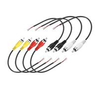sourcing map 2Set 0.7FT RCA to Bare Wire Speaker Cable, 22AWG Replacement RCA Male Plug to Open End Pigtail Audio Cable Connector Adapter for Amplifier, Home Audio Speakers