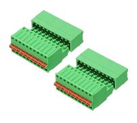 sourcing map 2set 2.5mm/0.1" Pitch PCB Terminal Block Connector 10 Pin 90 Degree Pin Male Female Pluggable Quick PCB Wiring Terminals for 27-20AWG Cable Mechanical Equipment, Green
