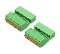 sourcing map 2set 2.5mm 0.1" Pitch PCB Terminal Block Connector 11 Pin 90 Degree Pin Male Female Pluggable Quick PCB Wiring Terminals for 27-20AWG Cable Mechanical Equipment, Green