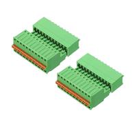 sourcing map 2set 2.5mm/0.1" Pitch PCB Terminal Block Connector 11 Pin Straight Pin Male Female Pluggable Quick PCB Wiring Terminals for 27-20AWG Cable Mechanical Equipment, Green