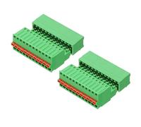 sourcing map 2set 2.5mm/0.1" Pitch PCB Terminal Block Connector 12 Pin 90 Degree Pin Male Female Pluggable Quick PCB Wiring Terminals for 27-20AWG Cable Mechanical Equipment, Green