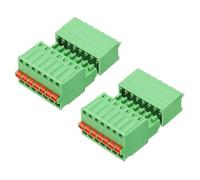 sourcing map 2set 2.5mm/0.1" Pitch PCB Terminal Block Connector 7 Pin Straight Pin Male Female Pluggable Quick PCB Wiring Terminals for 27-20AWG Cable Mechanical Equipment, Green