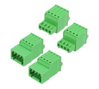 sourcing map 2set 2.5mm 0.1" Pitch Spring PCB Terminal Block Connector 4 Pin Male Female Pluggable Quick PCB Wiring Terminals for 28-20AWG Cable Mechanical Equipment, Green