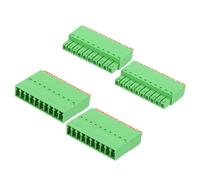sourcing map 2set 3.5mm 0.14" Pitch Spring PCB Terminal Block Connector 10 Pin Male Female Pluggable Quick PCB Wiring Terminals for 22-16AWG Cable Mechanical Equipment, Green