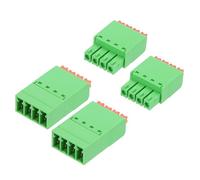 sourcing map 2set 3.5mm 0.14" Pitch Spring PCB Terminal Block Connector 4 Pin Male Female Pluggable Quick PCB Wiring Terminals for 22-16AWG Cable Mechanical Equipment, Green