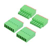 sourcing map 2set 3.5mm 0.14" Pitch Spring PCB Terminal Block Connector 6 Pin Male Female Pluggable Quick PCB Wiring Terminals for 22-16AWG Cable Mechanical Equipment, Green
