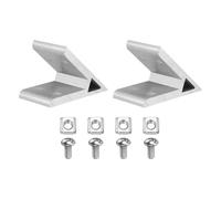 sourcing map 2Set 45 Degree Angle Corner Brackets, 2040 Series Aluminum Extrusion Profile Accessories, Corner Brace Joint Connectors with Mounting Screws and Nuts, Silver, 60mm x 60mm x 36mm
