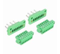 sourcing map 2Set 7-Pin 3.81mm Pitch Pluggable Screw Terminal Block Connectors, PA66 300V 8A Through-Wall PCB Terminal Connectors 26-14AWG Cable for DIY Electronics Automation Power Modules