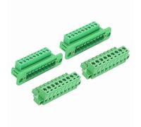 sourcing map 2Set 9-Pin 5.08mm Pitch Pluggable Screw Terminal Block Connectors, PA66 300V 10A Through-Wall PCB Terminal with Panel Solderless Wiring Connectors 26-10AWG for Electronic