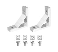sourcing map 2Set 90 Degree Angle Corner Brackets, 2020 Series Aluminum Extrusion Profile Accessories, Corner Brace Joint Connectors with Mounting Screws and Nuts, Silver, 53mm x 53mm x 15mm