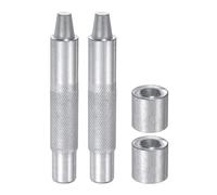 sourcing map 2Set Eyelet Hole Punch Die Tool 10mm 45# Steel Grommet Setter Install Tool Hollow Punch Tool Kit with Base for Fabric Clothing Crafts Bags