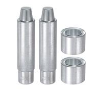 sourcing map 2Set Eyelet Hole Punch Die Tool 16mm 45# Steel Grommet Setter Install Tool Hollow Punch Tool Kit with Base for Fabric Clothing Crafts Bags