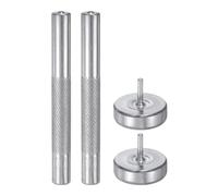 sourcing map 2set Eyelet Hole Punch Die Tool 3.5mm 45# Steel Grommet Setter Install Tool Hollow Punch Tool Kit with Base for Leather Fabric Clothing Crafts Bags