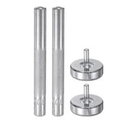 sourcing map 2Set Eyelet Hole Punch Die Tool 5mm 45# Steel Grommet Setter Install Tool Hollow Punch Tool Kit with Base for Fabric Clothing Crafts Bags