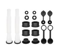 sourcing map 2set Gas Can Spout Replacement, Gas Can Nozzle Flexible Pour Nozzle w Fine/Coarse Thread Cap, Spout Sealing Cap, Gas Can Vent Cap-A/B for Most 1/2/5/10 Gal Can, White