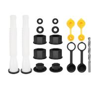 sourcing map 2set Gas Can Spout Replacement, Gas Can Nozzle Flexible Pour Nozzle W Fine/Coarse Thread Cap, Spout Sealing Cap, Gas Can Vent Cap-A/B, Drill Bit for Most 1/2/5/10 gal Can, White