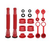 sourcing map 2set Gas Can Spout Replacement, Gas Can Nozzle Flexible Pour Nozzle w Fine/Coarse Thread Cap, Spout Sealing Cap, Gas Can Vent Cap-A/B for Most 1/2/5/10 Gal Can, Red