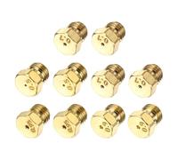 sourcing map 2Set Gas Propane Orifices Jet Nozzles, M6 x 0.75 mm Brass Gas Conversion Kit (0.5/0.7/0.9/0.95mm) Replacement Part for Range Stove Oven Propane LPG Pipe Water Heater Burner Parts