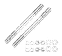sourcing map 2Set M10x110mm Double Ended Stud Screws, 304 Stainless Steel Dual Threaded Rod Bar Bolts Studs with Nut Washer for House Maintenance Structural Anchoring Fastening Screw