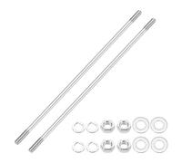 sourcing map 2Set M6x200mm Double Ended Stud Screws, 304 Stainless Steel Dual Threaded Rod Bar Bolts Studs with Nut Washer for House Maintenance Structural Anchoring Fastening Screw