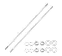 sourcing map 2Set M6x300mm Double Ended Stud Screws, 304 Stainless Steel Dual Threaded Rod Bar Bolts Studs with Nut Washer for House Maintenance Structural Anchoring Fastening Screw