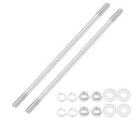 sourcing map 2Set M8x220mm Double Ended Stud Screws, 304 Stainless Steel Dual Threaded Rod Bar Bolts Studs with Nut Washer for House Maintenance Structural Anchoring Fastening Screw