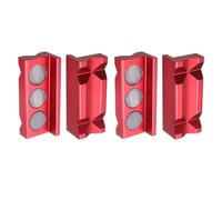 sourcing map 2set Magnetic Vise Jaws 4 Inch Magnet V-Grooves Soft Aluminum Bench Jaw Pads Covers Multi-Purpose Protector for Woodworking Jewelry Making Plumbing, Red