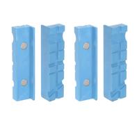 sourcing map 2set Magnetic Vise Jaws 5 Inch Magnet U-Grooves Soft Rubber Bench Jaw Pads Covers Multi-Purpose Protector for Woodworking Jewelry Making Plumbing, Blue