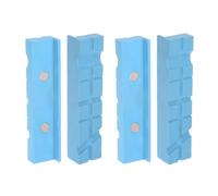 sourcing map 2set Magnetic Vise Jaws 6 Inch Magnet U-Grooves Soft Rubber Bench Jaw Pads Covers Multi-Purpose Protector for Woodworking Jewelry Making Plumbing, Blue