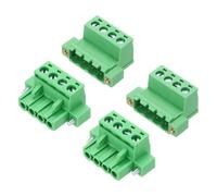 sourcing map 2Set PCB Terminal Block, 300V 10A Male&Female 4 Pin 5.08mm Distance PCB Screw Mount Terminal Block Connector 30 x 15 x 29 mm for Electronic Projects, Green