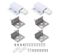 sourcing map 2Set Pivot Hinge, 35 x 41 mm Heavy Duty Concealed Shaft Door Hinges with Single Head Magnetic Catch and Bushing for Furniture Cabinets Wood Doors, Silver