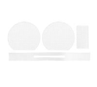 sourcing map 2Set Plastic Mesh Canvas Sheet 4 Count for Crochet Bag Making Blank Canvas Semicircle for Embroidery, Knit Crochet Mesh, White