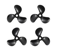 sourcing map 2Set RC Boat Propeller, 3 Blades Propellers 3mm Hole Dia 32mm OD CW Clockwise Rotating Drill Propeller for RC Boat Hobbies, DIY Ship Model, Black
