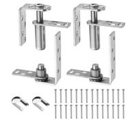sourcing map 2Set Saloon Door Hinges, 304 Stainless Steel Self-Return Double Swinging Door Hinge Hardware for Minimum 30mm Thick Cafe Bar Barn Gate, 20kg/44lbs Silver