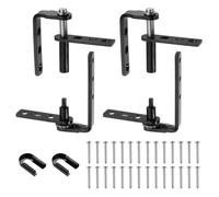 sourcing map 2Set Saloon Door Hinges, 304 Stainless Steel Self-Return Double Swinging Door Hinge Hardware for Minimum 16mm Thick Cafe Bar Barn Gate, 10kg/22lbs Black