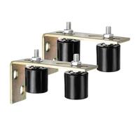 sourcing map 2Set Slide Gate Guide Roller, 1.7" Nylon Rollers Gate Support Assembly with L-Rear Post Bracket, Universal Sealed Ball Bearing Rolling Gate Guider for Sliding Door, Black