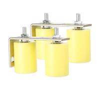 sourcing map 2Set Slide Gate Guide Roller, 2-3/8" Dia x 3-1/8" Length Nylon Rollers Gate Support Assembly with L-Rear Post Bracket, Universal Ball Bearing Gate Guider for Sliding Door, Yellow