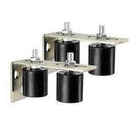 sourcing map 2Set Slide Gate Guide Roller, 2" Nylon Rollers Gate Support Assembly with L-Rear Post Bracket, Universal Sealed Ball Bearing Rolling Gate Guider for Sliding Door, Black