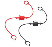 sourcing map 2Sets 1/2 Hydraulic Hose Dust Cap and Plug Kit, ISO-A Male Dust Cap & Female Plug Cover Quick Disconnects Air Coupler Cover Port Plug Fittings with Retention Ring, Red/Black