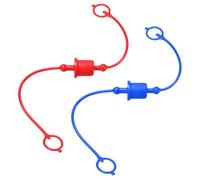 sourcing map 2Sets 1/2 Hydraulic Hose Dust Cap and Plug Kit, ISO-A Male Dust Cap & Female Plug Cover Quick Disconnects Air Coupler Cover Port Plug Fittings with Retention Ring, Red/Blue