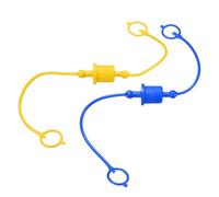 sourcing map 2Sets 1/2 Hydraulic Hose Dust Cap and Plug Kit, ISO-A Male Dust Cap & Female Plug Cover Quick Disconnects Air Coupler Cover Port Plug Fittings with Retention Ring, Blue/Yellow